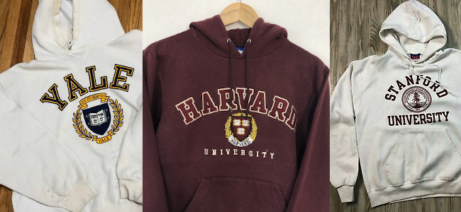 Hoodies avec logos d'universités